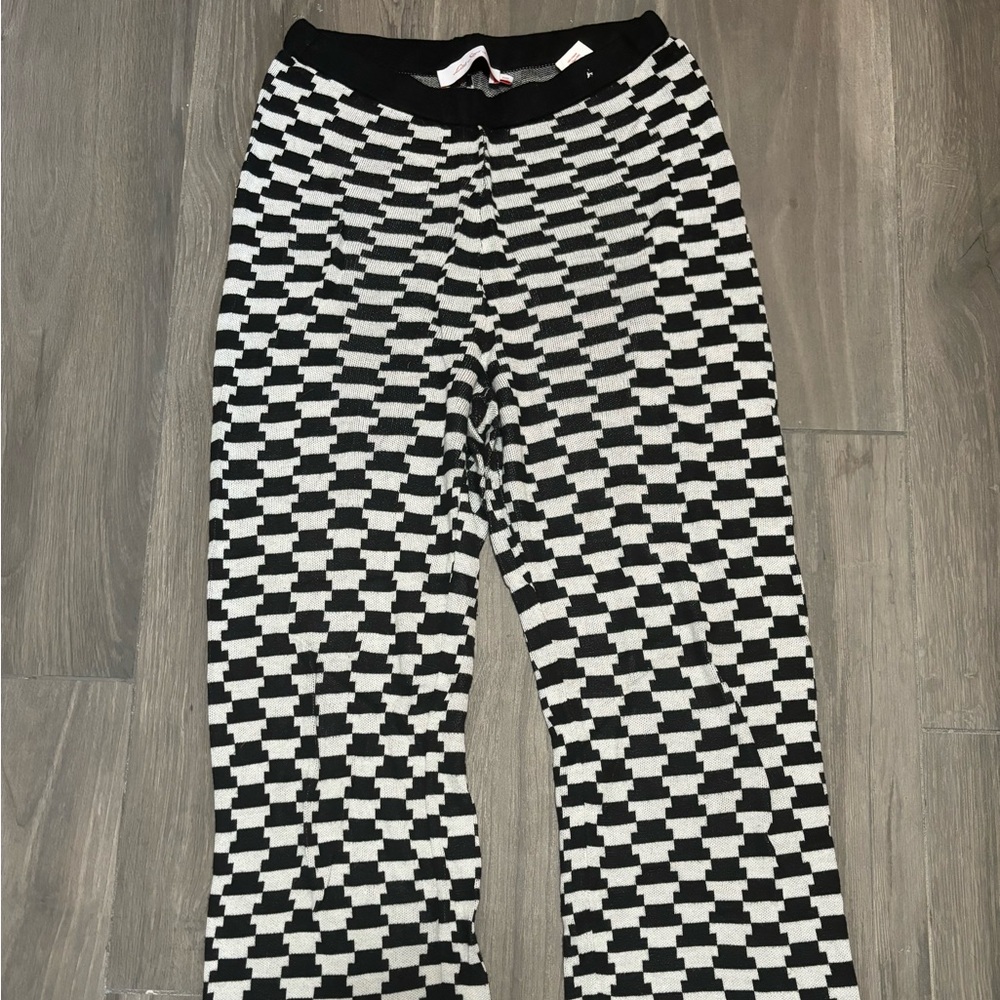 Lisa Says Gah! Checkered Knit Kick Flare Pants